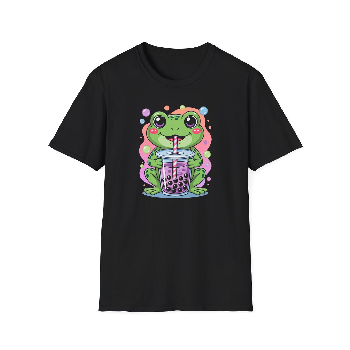 Frog Bubble Tea T-Shirt Cute Kawaii Frog Drinking Boba Tee