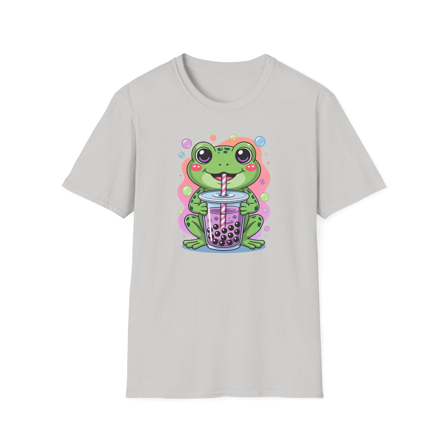 Frog Bubble Tea T-Shirt Cute Kawaii Frog Drinking Boba Tee