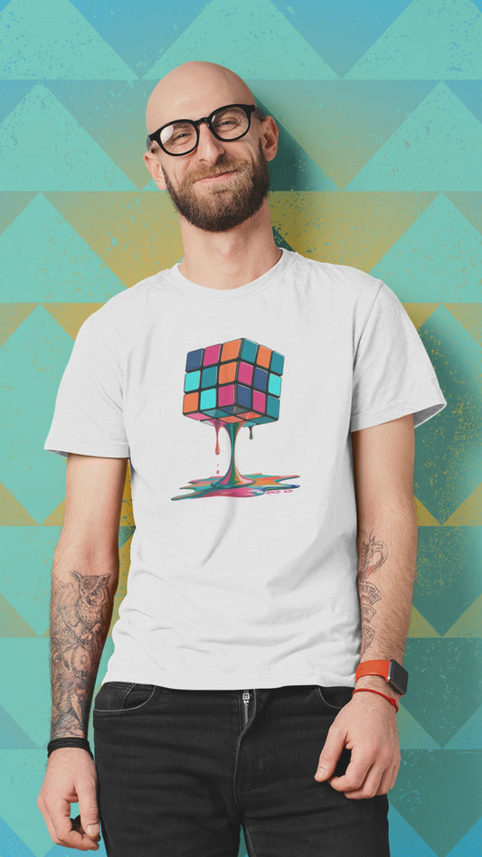 Puzzle Cube Tee, Retro Graphic Shirt, Unisex T-Shirt, Gift for Gamers, Fun Casual Wear, Trendy Street Fashion